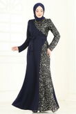 A.S.M.K. - Evening Dress 2808ASMK1074-MS Navy Blue