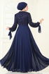 Evening Dress 2814ELC1143-MS Navy Blue - Thumbnail