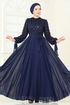 Evening Dress 2814ELC1143-MS Navy Blue - Thumbnail