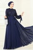 Evening Dress 2814ELC1143-MS Navy Blue - Thumbnail
