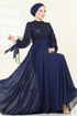 Evening Dress 2814ELC1143-MS Navy Blue - Thumbnail