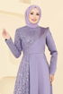 فستان سهرة ليلكي 2818ELC1143-MS - Thumbnail