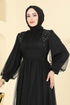 فستان سهرة أسود 2820ELC1143-MS - Thumbnail