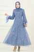 فستان سهرة أزرق 2822ELC1143-MS - Thumbnail