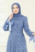 فستان سهرة أزرق 2822ELC1143-MS - Thumbnail