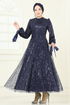 Evening Dress 2822ELC1143-MS Navy Blue - Thumbnail