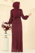 Evening Dress 2829ELCK1161-MS Burgundy - Thumbnail