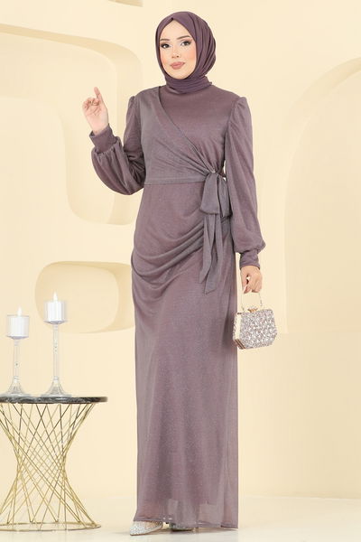 E.L.C.K. - فستان سهرة ليلكي غامق 2829ELCK1161-MS - 404508