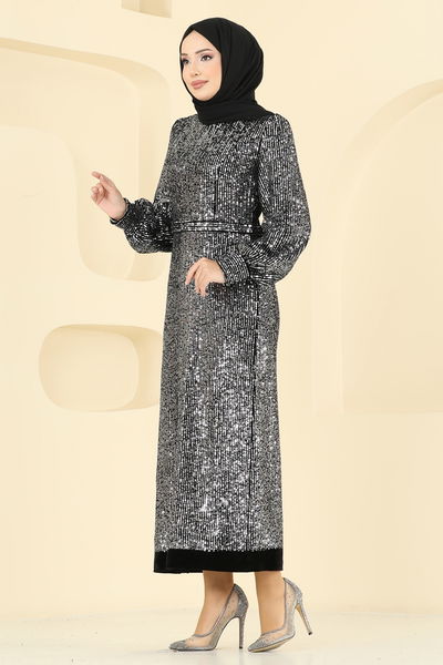E.L.C. - Evening Dress 2834ELC1143-MS Silver & Black - 407762
