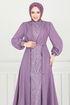 Evening Dress 4026YGS898-M Dark Lilac - Thumbnail