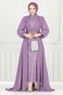 Evening Dress 4026YGS898-M Dark Lilac - Thumbnail