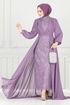 Evening Dress 4026YGS898-M Dark Lilac - Thumbnail