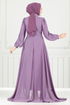 Evening Dress 4026YGS898-M Dark Lilac - Thumbnail