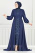 Evening Dress 4026YGS898-M Navy Blue - Thumbnail