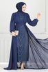 Evening Dress 4026YGS898-M Navy Blue - Thumbnail