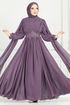 Evening Dress 4027YGS898-M Dark Lilac - Thumbnail