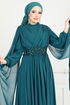 Evening Dress 4027YGS898-M Petroleum - Thumbnail
