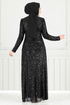 Evening Dress 4028YGS898-M Black - Thumbnail