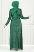 Evening Dress 4028YGS898-M Emerald - Thumbnail