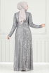 Evening Dress 4028YGS898-M Gray - Thumbnail