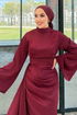 Evening Dress 4623ALG474-MS Burgundy - Thumbnail
