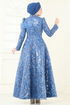 Evening Dress 5099D170-MS Indigo - Thumbnail