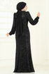 فستان سهرة أسود 5238D170-MS - Thumbnail