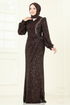 Evening Dress 5238D170-MS Brown - Thumbnail