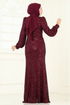 Evening Dress 5238D170-MS Burgundy - Thumbnail