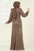 فستان سهرة بيج غامق 5238D170-MS - Thumbnail