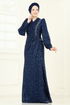 Evening Dress 5238D170-MS Navy Blue - Thumbnail
