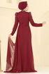 Evening Dress 5430D170-MS Burgundy - Thumbnail