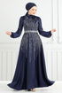 Evening Dress 5675EDF311-MS Navy Blue - Thumbnail