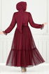 Evening Dress 5684END900-M Burgundy - Thumbnail