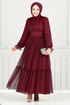 Evening Dress 5684END900-M Burgundy - Thumbnail