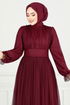 Evening Dress 5684END900-M Burgundy - Thumbnail