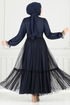 Evening Dress 5684END900-M Navy Blue - Thumbnail