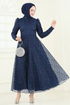 Evening Dress 5688EDF311-MS Navy Blue - Thumbnail