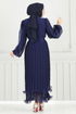 Evening Dress 5689EDF311-MS Navy Blue - Thumbnail