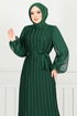 فستان سهرة زيتي 5689END900-M - Thumbnail