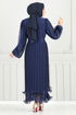 Evening Dress 5689END900-M Navy Blue - Thumbnail