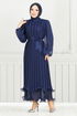 Evening Dress 5689END900-M Navy Blue - Thumbnail