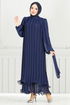 Evening Dress 5689END900-M Navy Blue - Thumbnail