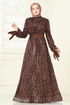Evening Dress 5690EDF311-MS Brown - Thumbnail