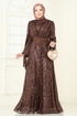 فستان سهرة بني 5690EDF311-MS - Thumbnail