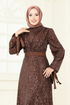 فستان سهرة بني 5690EDF311-MS - Thumbnail