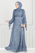 Evening Dress 5690EDF311-MS Indigo - Thumbnail