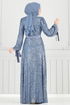 Evening Dress 5690EDF311-MS Indigo - Thumbnail
