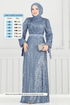 Evening Dress 5690EDF311-MS Indigo - Thumbnail
