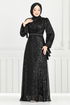 Evening Dress 5690END900-M Black - Thumbnail